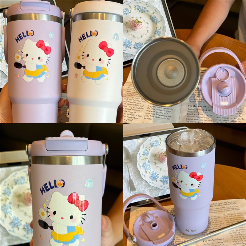 保温杯大容量带吸管冰霸杯高颜值男女生新款2024巨无霸保冷杯水杯