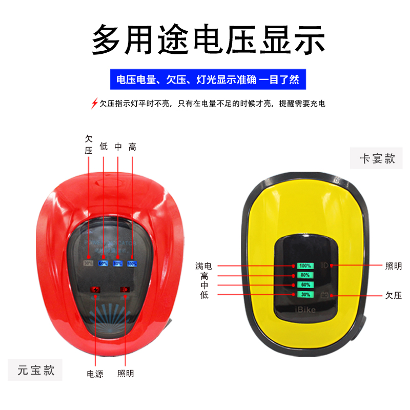 包邮三轮车电动车48V简易款仪表带喇叭电量显示带锁LED前大灯总成