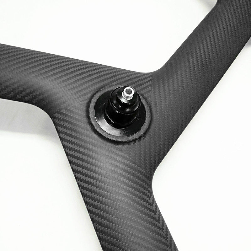 碳纤维 破风竞速错位三刀轮组 700c公路自行车碳轮刀轮开口前后轮