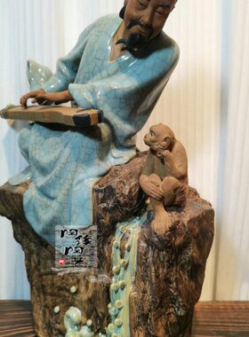 陶瓷工艺品 石湾公仔 高山流水 伯牙弹琴 全新的