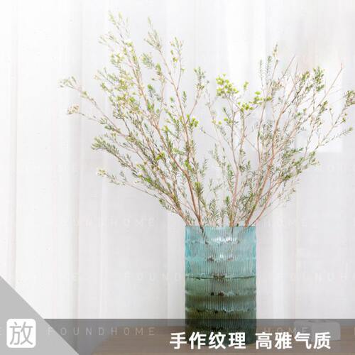 foundhome 雨线花瓶现代简约手工玻璃插花客厅餐厅家居花艺摆件