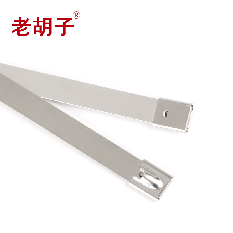 老胡子304不锈钢扎带1q0*250/1500自锁式电缆桥架金属扎丝标牌绑