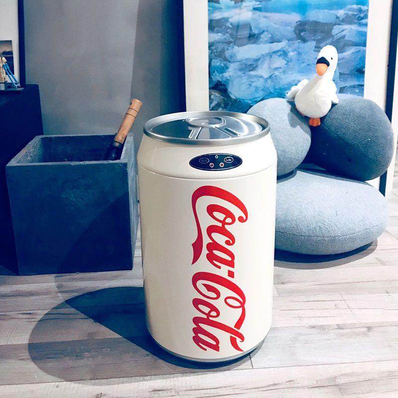 特网红可口可乐易拉罐智能感应垃圾桶家用自动大容量卧室客厅凉压