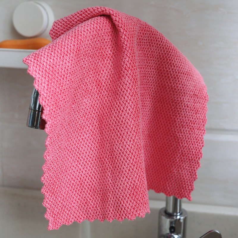 5条吸水抹布不掉毛家务清洁布厨房不沾油洗碗巾餐厅擦玻璃桌子布