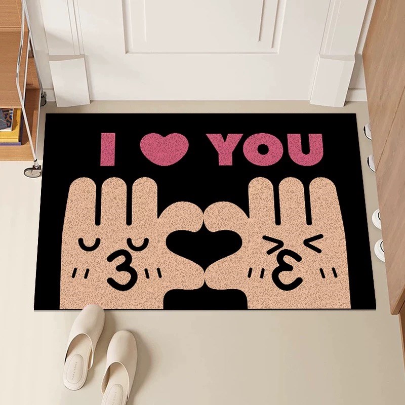 黑色一切OK入户丝圈脚垫玄关除尘耐脏家用地垫可裁剪防滑门垫加厚