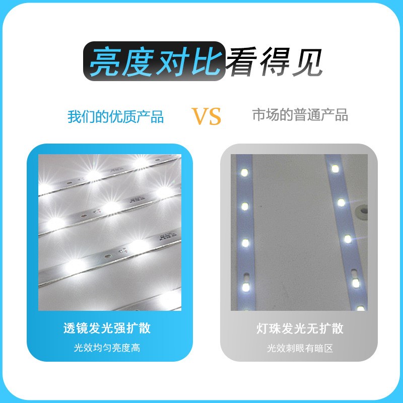 LED吸顶灯长条方形灯条灯带透镜贴片线条灯恒流光源硬灯条替换