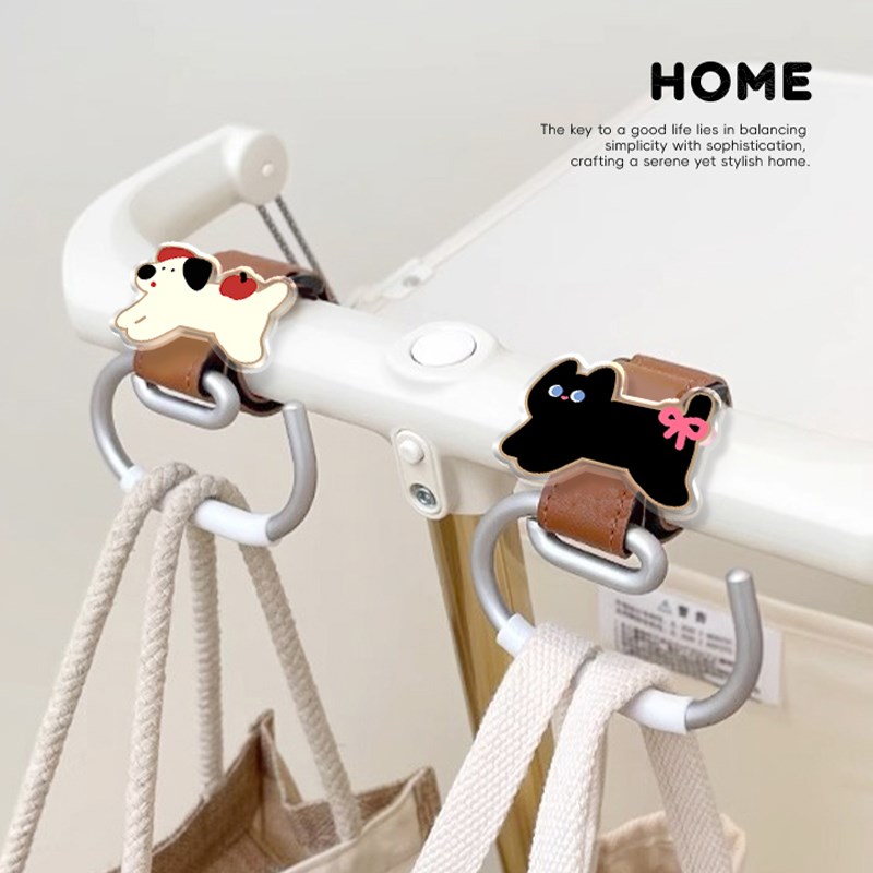 可爱小狗电动车挂钩前置通用原创自行车挂钩强力承重婴儿车挂钩