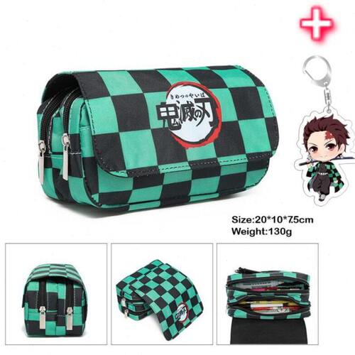 动漫鬼灭之刃笔袋灶门炭治郎双层铅笔盒容量翻盖Demon Slayer文具