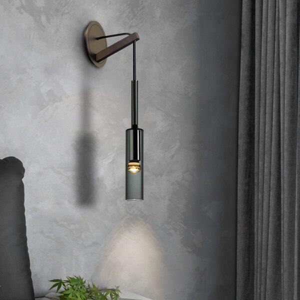 床头灯卧室壁灯轻奢现代客厅背景墙灯个性创意极简吊线水晶吊灯