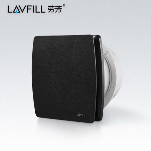LAVFILL劳芳6寸墙壁玻璃排气扇黑色金属带止回阀换气扇家用卫生间