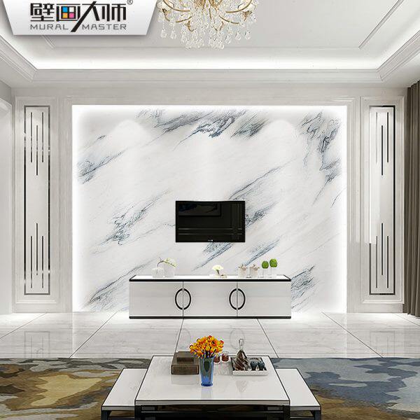 电视背景墙壁纸现代简约大理石纹北欧影视墙壁画3D无缝墙布轻奢风