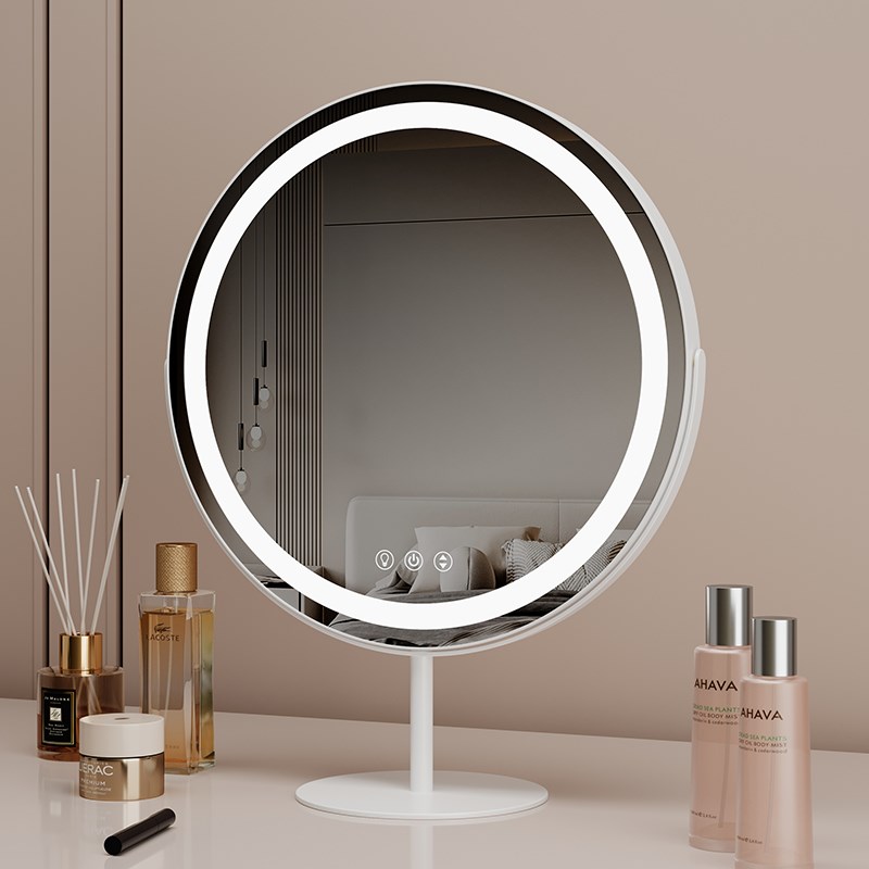 化妆镜带灯简约家电卧室智A能台式桌面网红学生宿舍补光镜