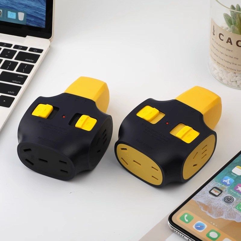 纯铜排插4000W大功率16Ax地拖插板带线插线板拉不脱自锁带锁插座