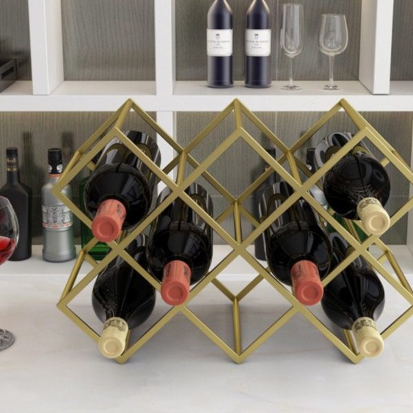 欧式铁艺酒柜酒格子菱形交叉架酒格酒架置物架酒叉插红酒柜展示架