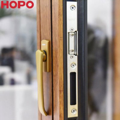 HOPO好博铝合金玻璃平开门扣片锁扣门锁片可调门锁座导向片门锁扣