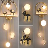 简约北欧全铜壁灯床头灯过道楼梯灯客厅电视墙背景灯现代卧室壁灯