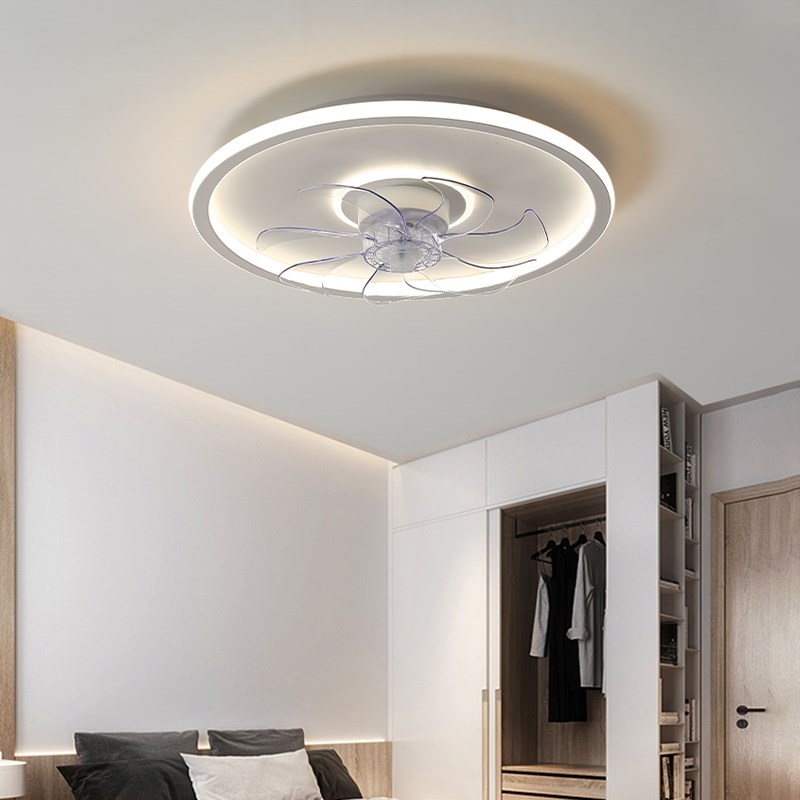 卧室吸顶风扇吊扇灯o简约餐厅主卧房间家用带电隐形静音风扇灯