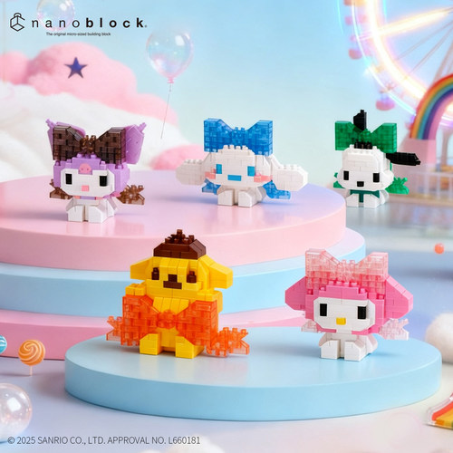 日本nanoblock微颗粒积木三丽鸥大丝带系列玉桂狗拼装女孩玩具