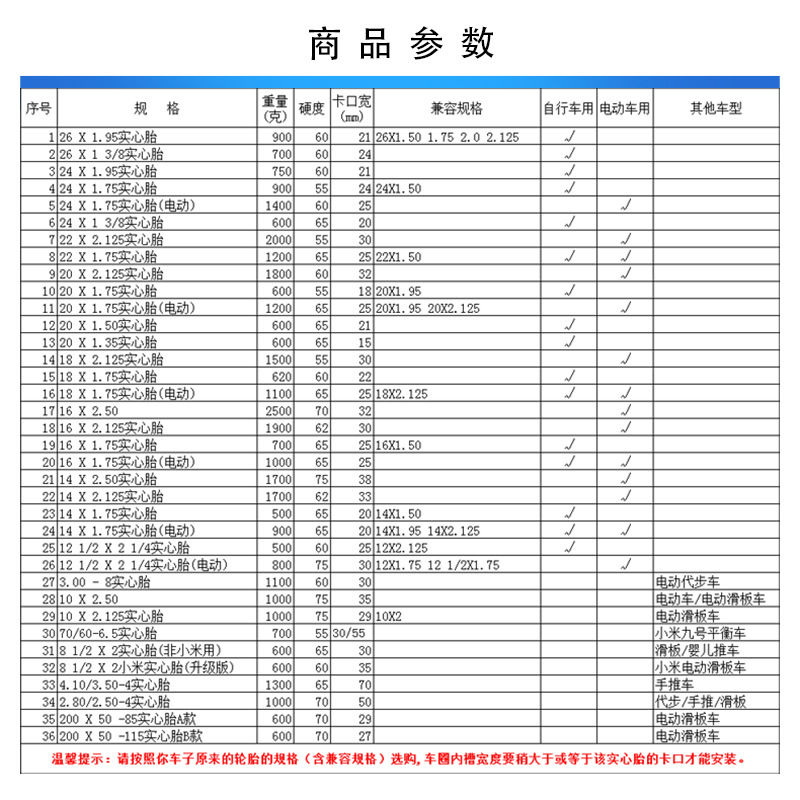 14寸14X1.75自行车实心胎电动车胎 儿童单车免充气轮胎免内胎外胎