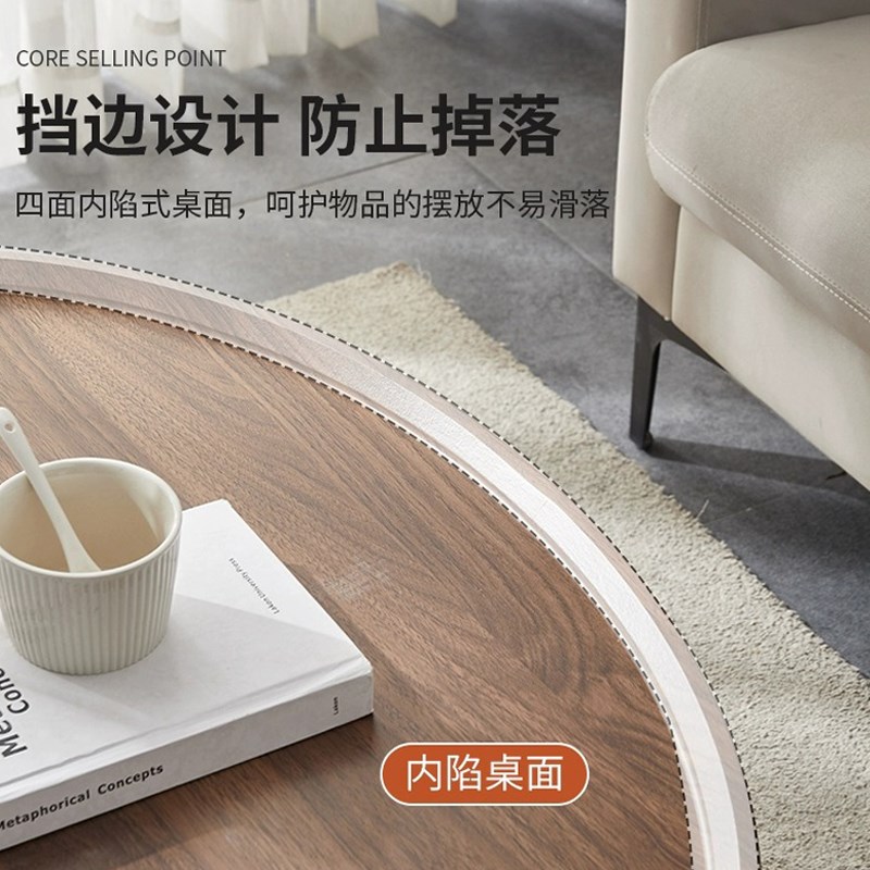 轻奢圆形桌面板单独茶几桌面拍摄台面板餐桌面板木托X盘盖板收纳