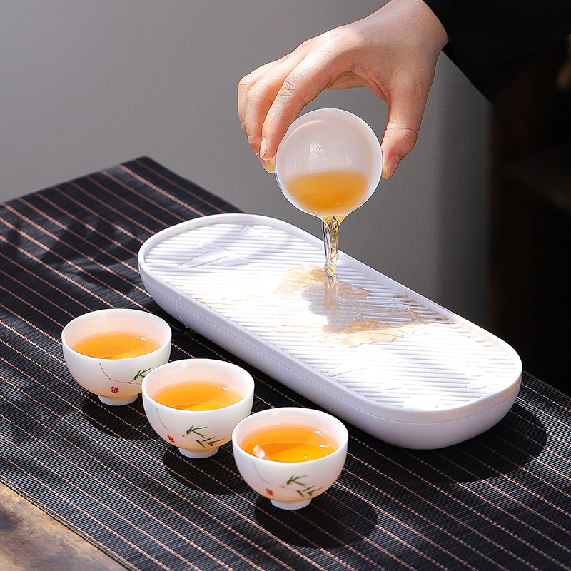 可携式旅行功夫茶具套组陶瓷家用盖F碗茶杯小套简约收纳快客杯定