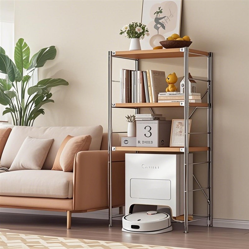 日式置物架落地阳台多层扫地x机器人收纳架落地式家用收纳架子简