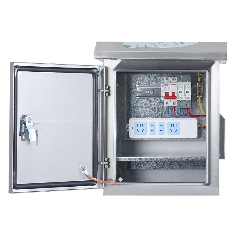 供应不锈钢配电箱户外防r水立杆安防箱成套抱箍监控箱设备箱挂墙