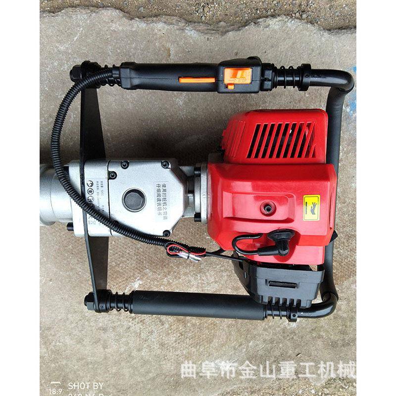 加厚型护栏打桩机汽油池塘栽桩机新品汽油公路打桩机