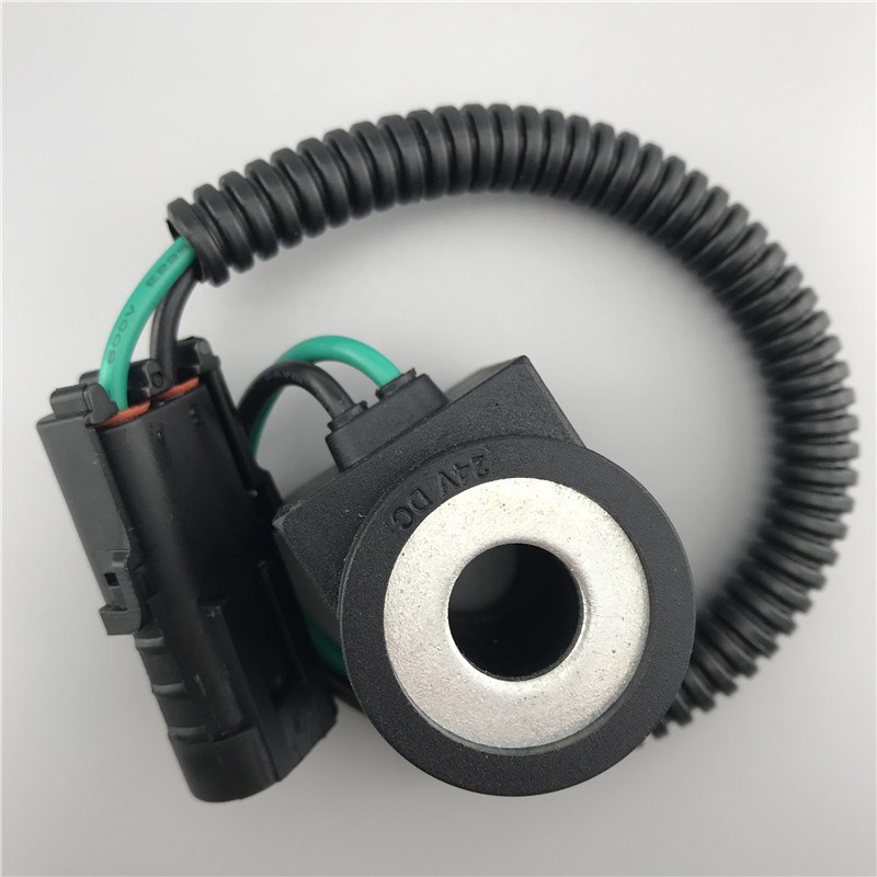 山河智能SWE 60/70N9先导电磁阀线圈 挖掘机电磁阀线圈DC12V 24V