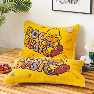 枕巾纯棉高档2021新款一对装100全棉加厚家用枕头垫巾儿童卡通