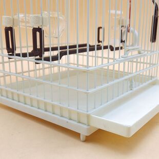 新款聚兴绣眼塑钢鸟笼洗澡笼方笼 柳莺笼贝子方笼鸟笼配件黄雀鸟