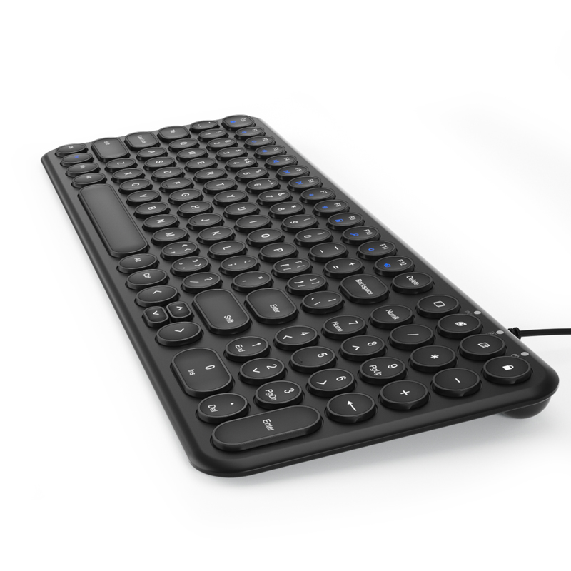 BOW巧克力静音充电无线键盘带数字 圆键笔记本电脑台式外接有线超