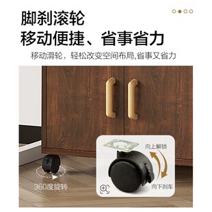 文件柜办公室木质小柜子可移动抽屉柜收纳柜带轮子桌下多层储物柜