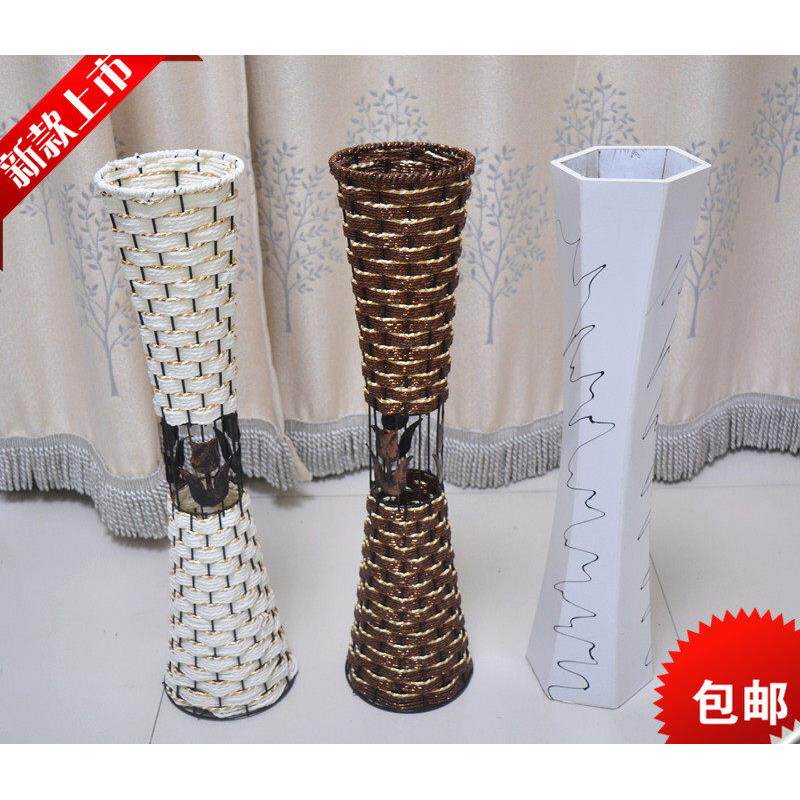 60CM木桶 铁艺花器花槽花桶花瓶覆古欧式插花桶家居装饰摆放花架