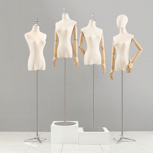 服装店模特道具女半身带头带手人台包布全身人偶展示婚纱模特架子