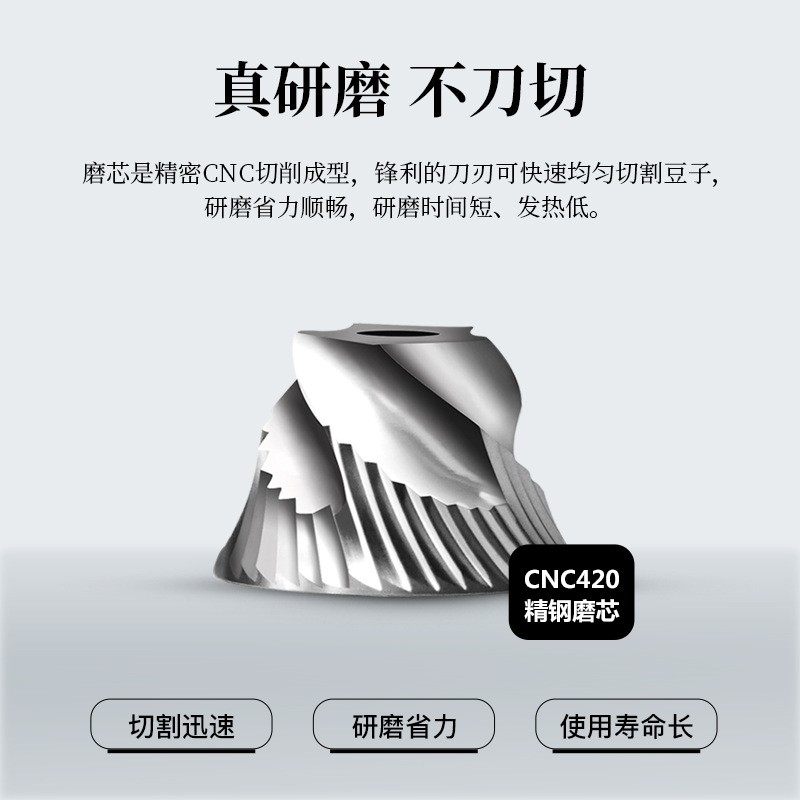 便携电动CNC钢芯磨豆机USB充电家用小型意式手冲研磨器咖啡豆磨粉