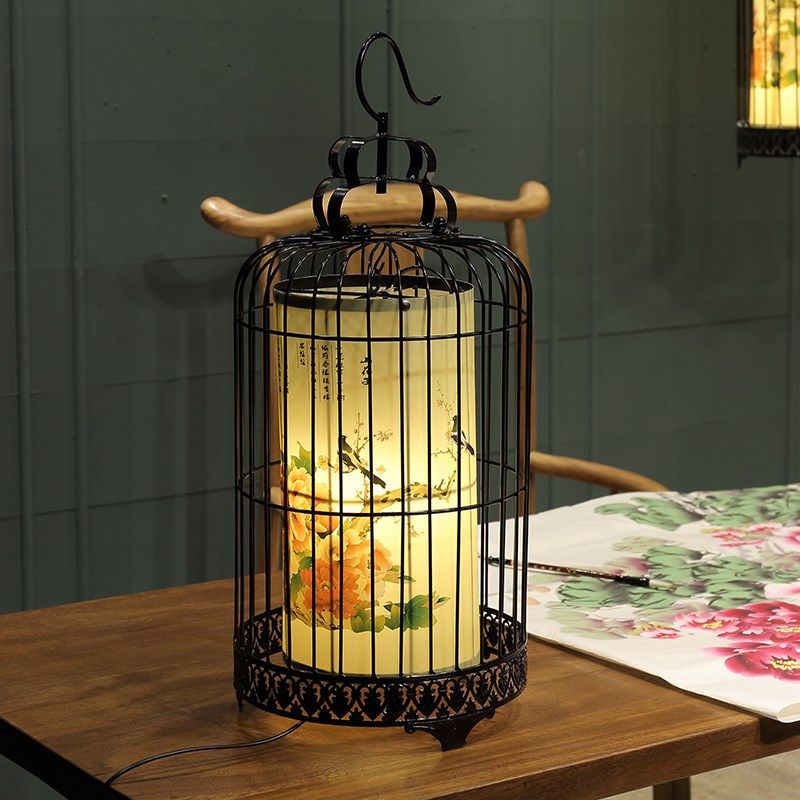 新中式铁艺鸟笼灯创意吊灯古典过道灯饰餐厅灯具酒店挂灯复古灯笼