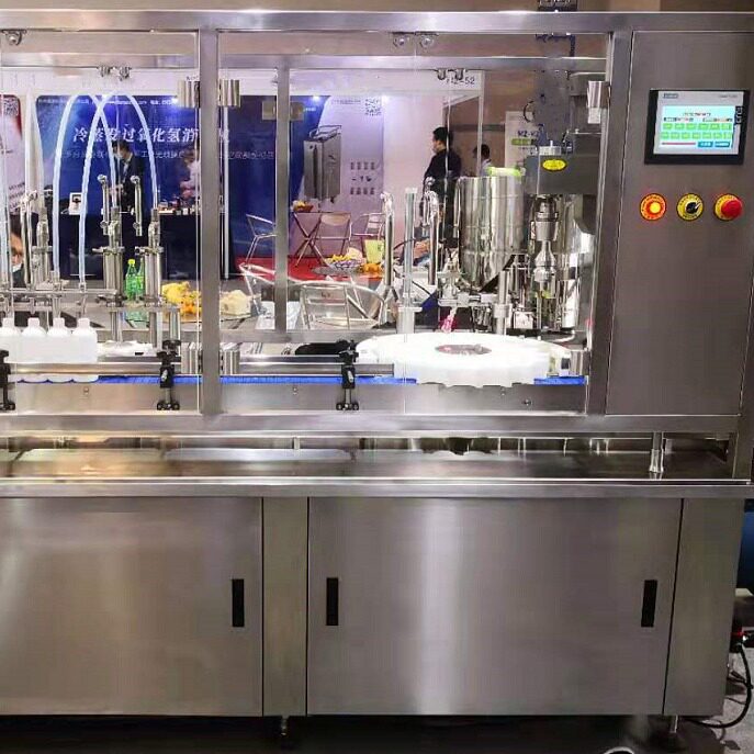 全自动液体灌装机生产线灌装线消毒液杀虫剂灌装旋盖机生产线