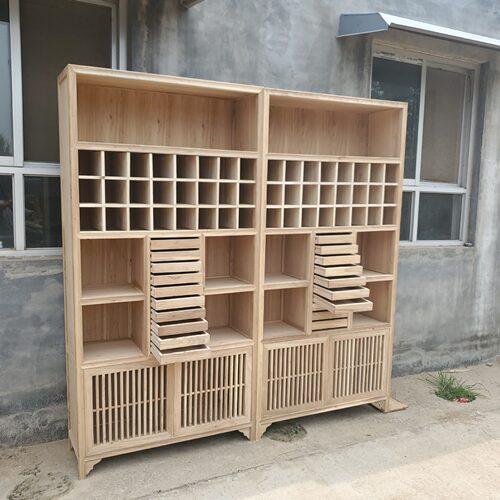 榆木新中式茶饼柜展柜禅意茶庄茶楼