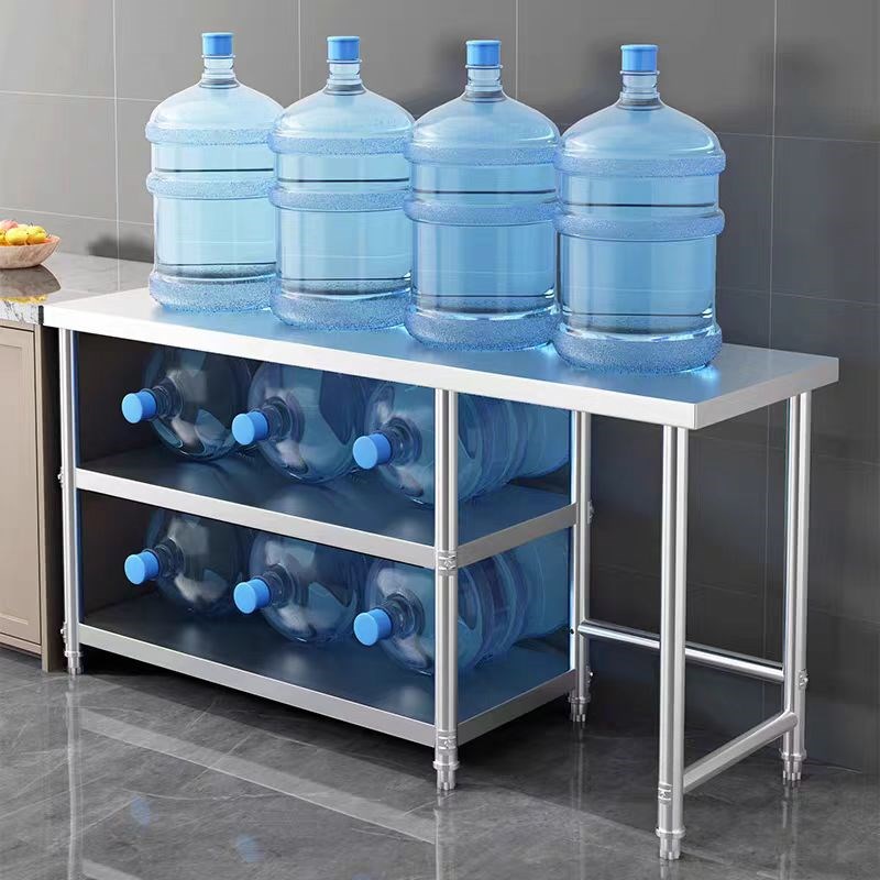 不锈钢厨房操作台三层灶台架子煤气灶架置物架剁肉砍骨工作台定制