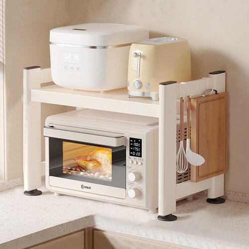 厨房微波炉置物架台面多功能可伸缩双层烤箱电饭煲多层收纳架家用