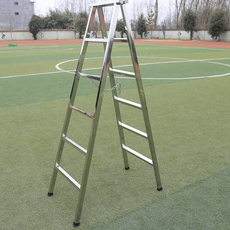 家用梯子30g4不锈钢人字梯折叠装修梯加厚四五六步梯室内工程梯