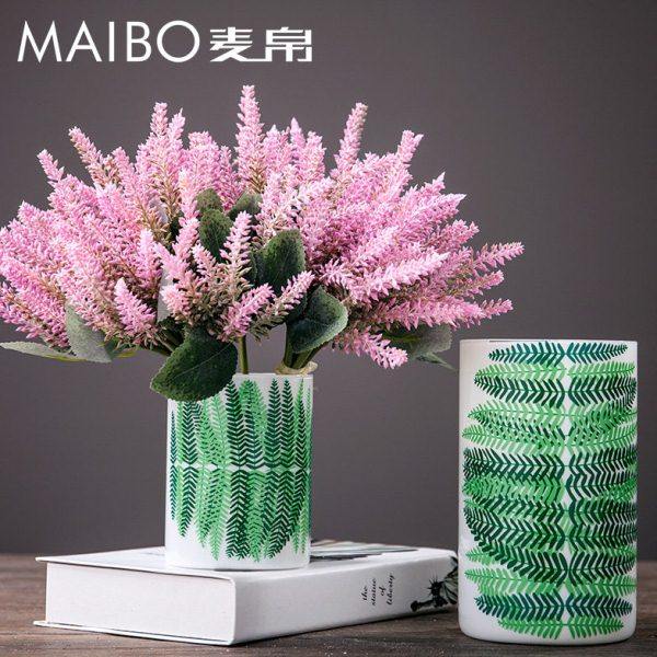 麦帛北欧清新直筒玻璃花瓶花盆摆件客厅样板房插花清新水培花器