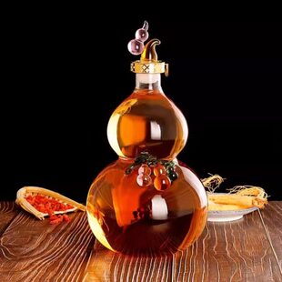 网红空酒瓶葫芦酒瓶高硼硅耐热玻璃泡酒专用玻璃瓶无铅无毒耐高温