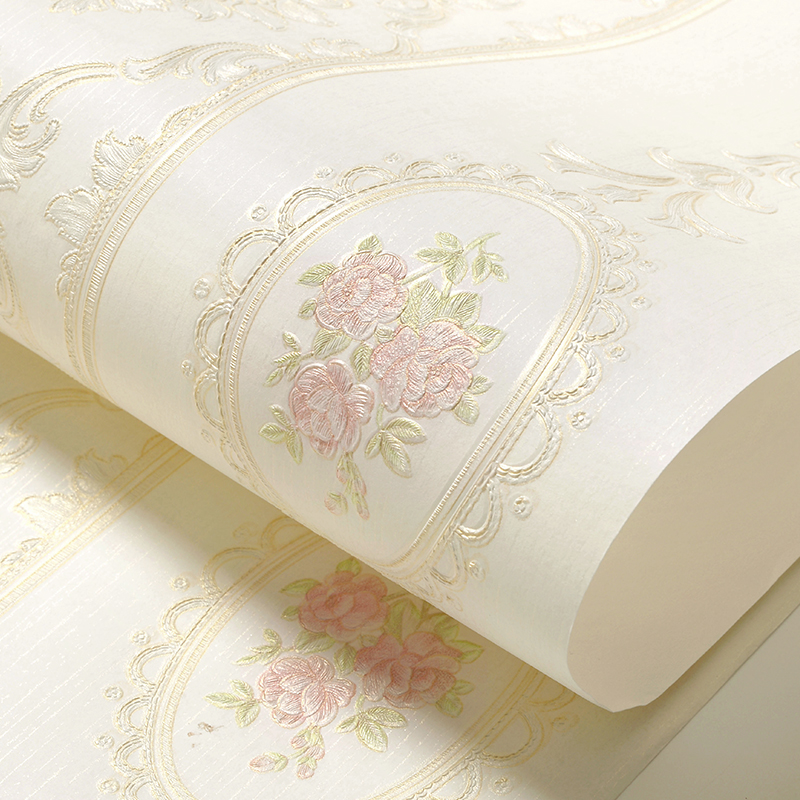 田园欧式墙纸非自粘家q用卧室客厅餐厅现代简约装修无纺布主卧壁