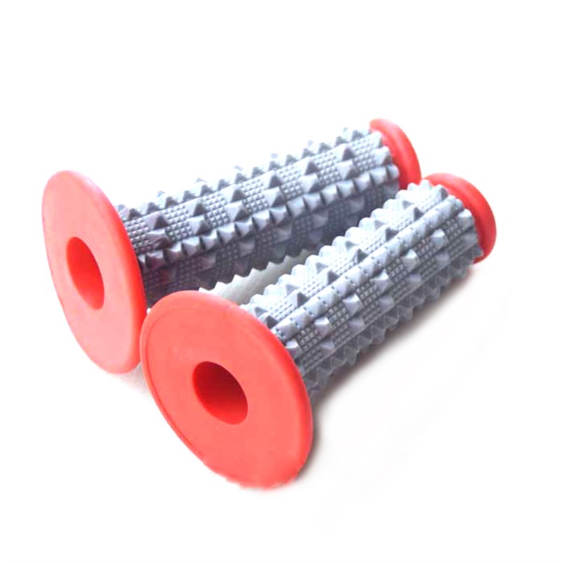 越野摩托车大颗粒双色橡胶手柄防滑套加油把手加油器手把胶件改装