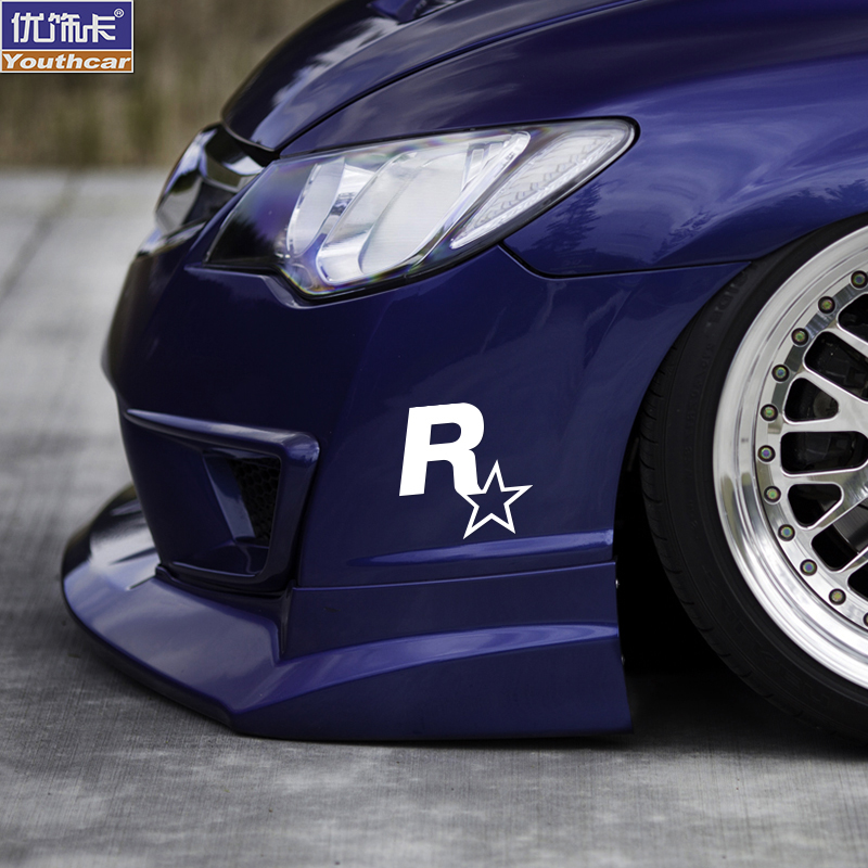 侠盗猎车GTA5飞车R星标汽车电动车摩托车贴纸车身车贴油箱盖贴花