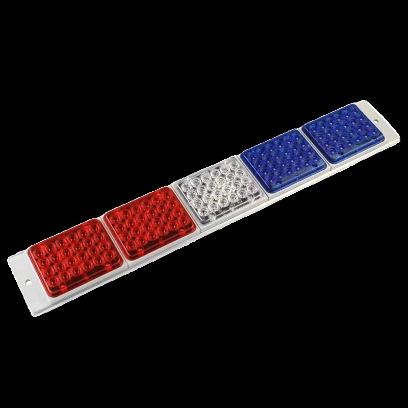 长排LED红蓝爆闪警示灯岗亭路障指示灯汽车尾灯闪光讯号灯12V220V