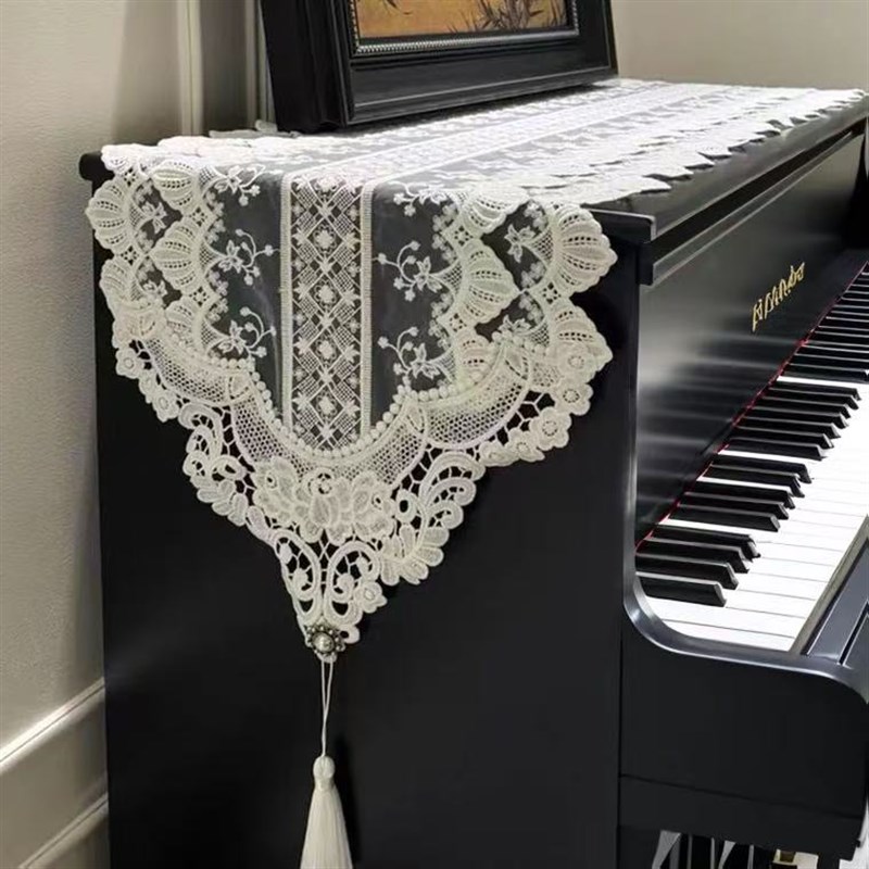 新款韩式蕾丝布艺钢琴盖布高级感雅马哈电子琴防尘钢琴罩琴凳盖巾