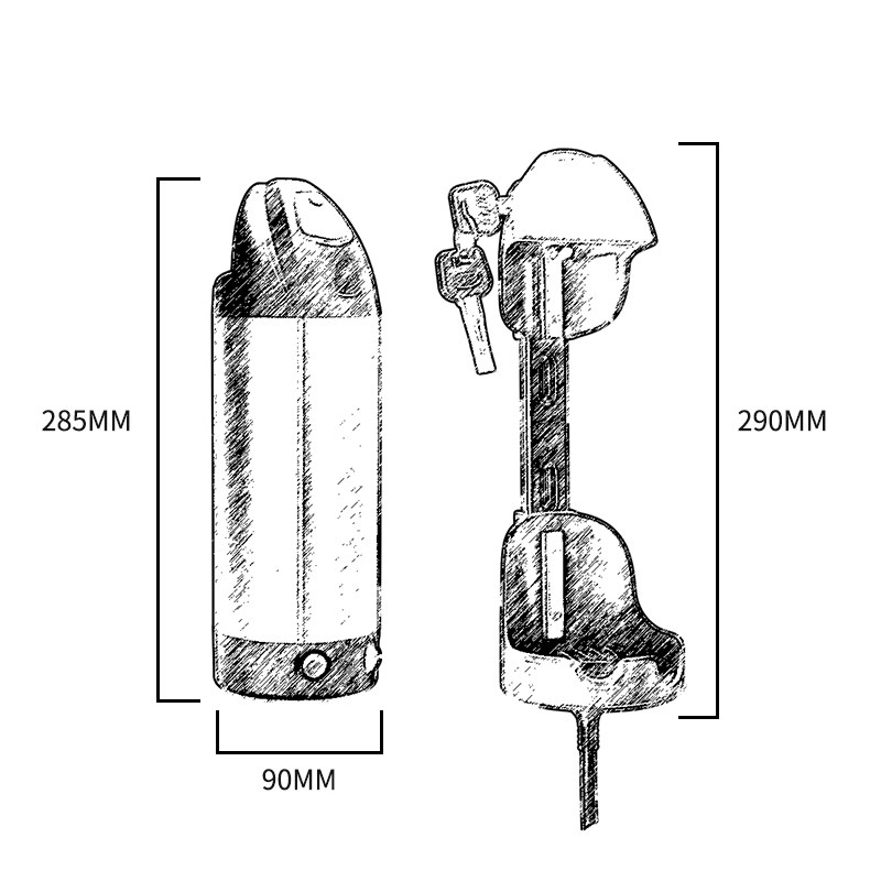 36V水壶款锂电池山地助力电动车电瓶